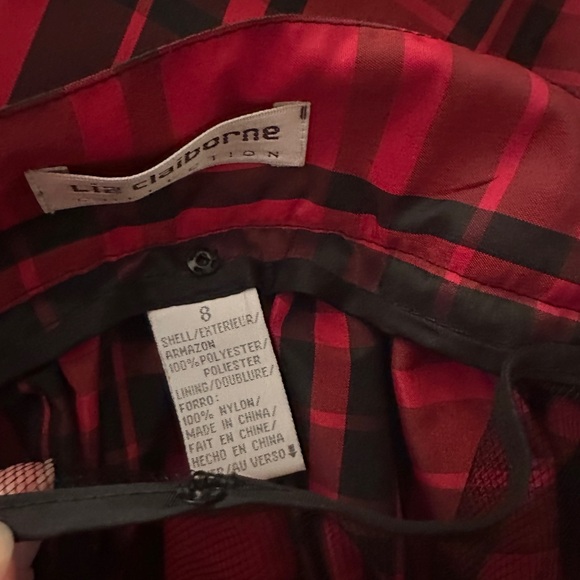 Liz Claiborne Red Plaid Holiday Skirt with Tulle ❤️✨🎄 - Picture 6 of 9